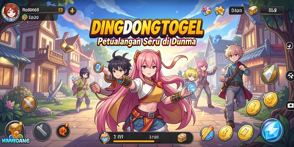Tampilan gameplay DINGDONGTOGEL dengan karakter anime yang menarik.