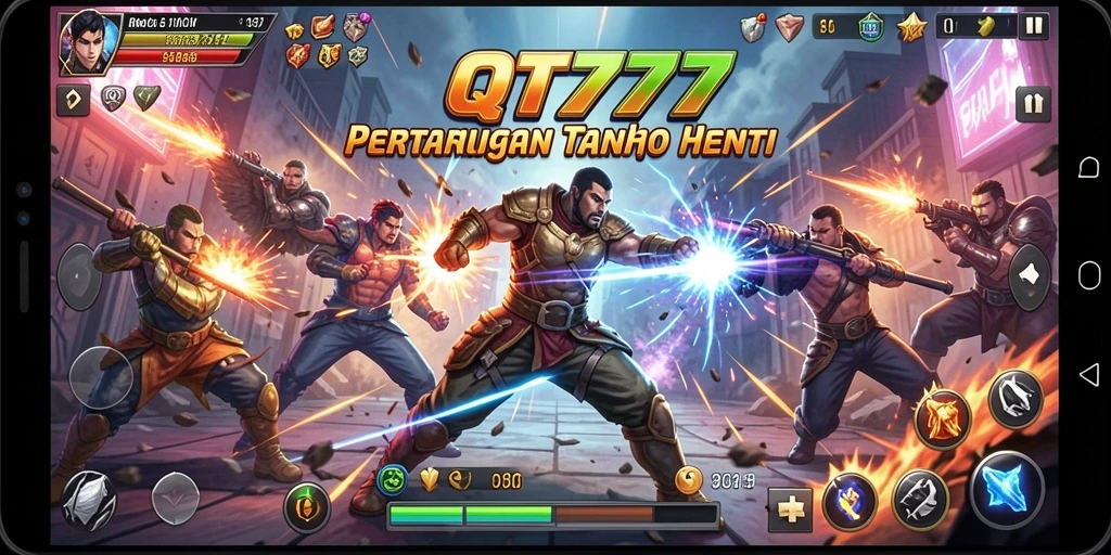 Tampilan gameplay QT777 yang mendebarkan dan penuh aksi.
