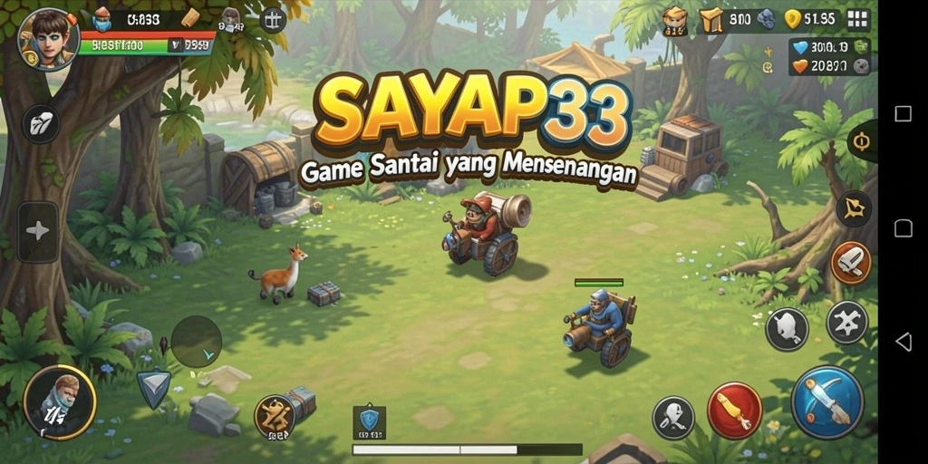 Tangkapan layar menunjukkan gameplay santai SAYAP33 yang menyenangkan.